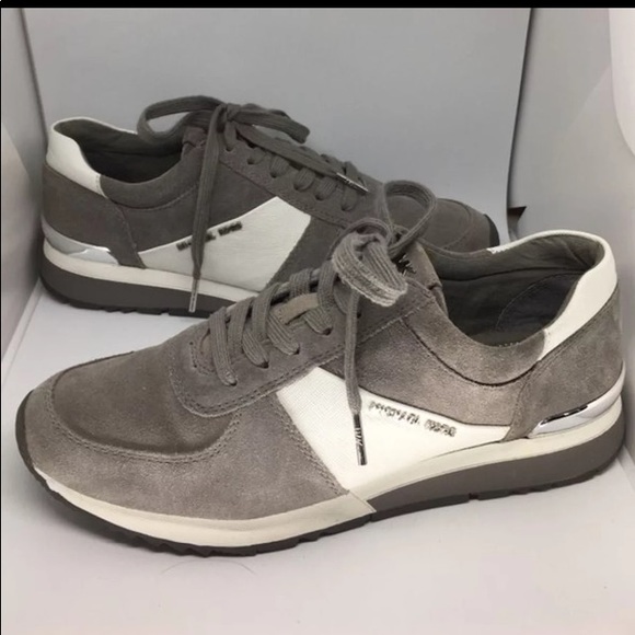 allie snakeskin and suede trainer